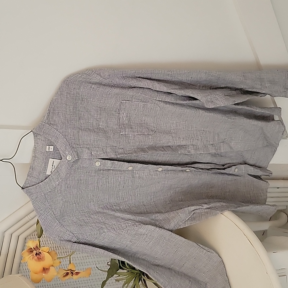 Mens linen button down shirt